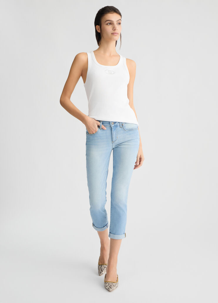 Cropped skinny jeans light blue denim Liu Jo - medium