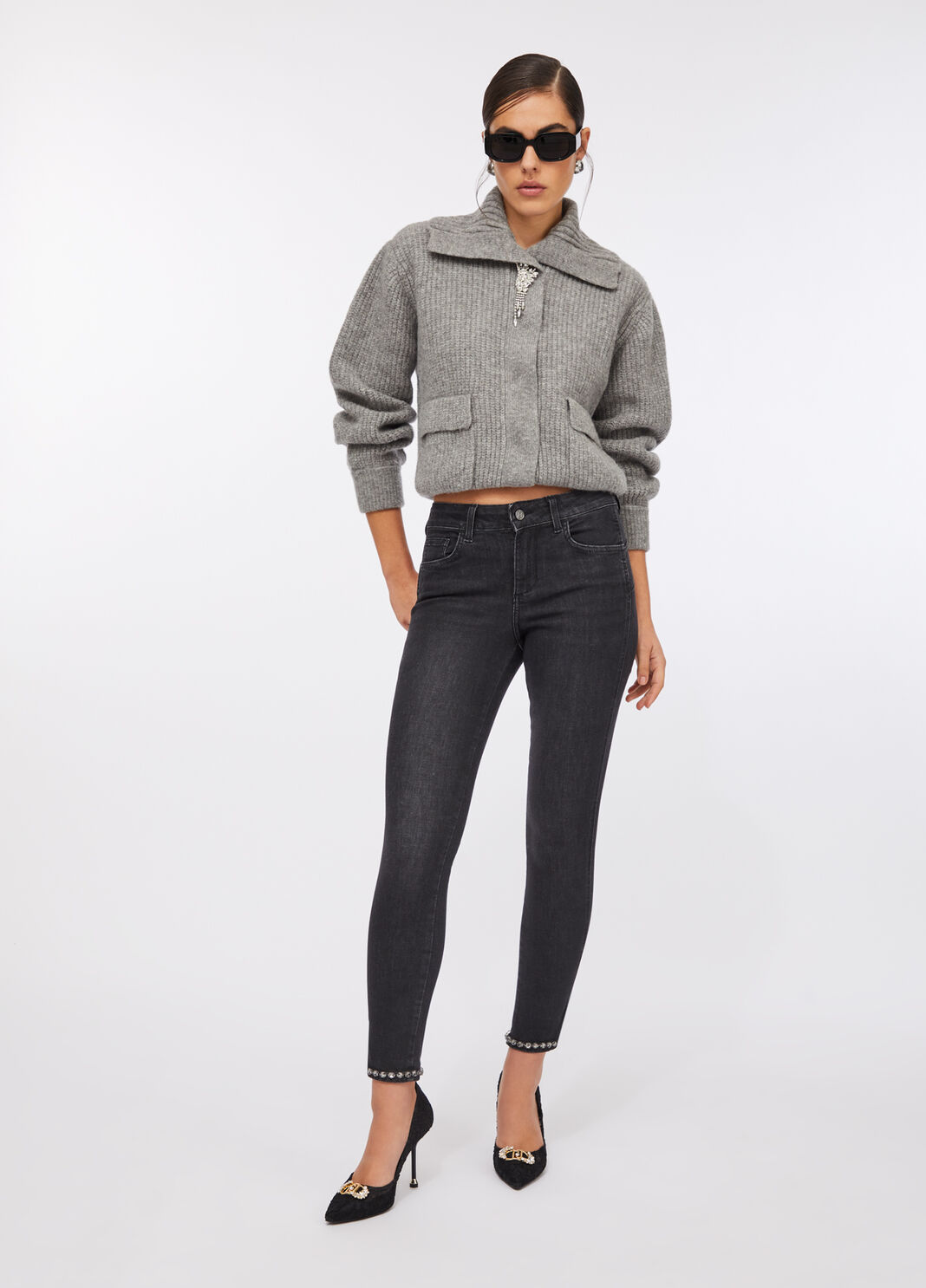 Bottom-Up Skinny-Jeans Denim-Schwarz Liu Jo - large image number 5