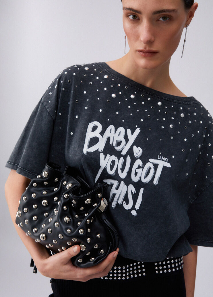 Small Riccy shoulder bag black Liu Jo - medium