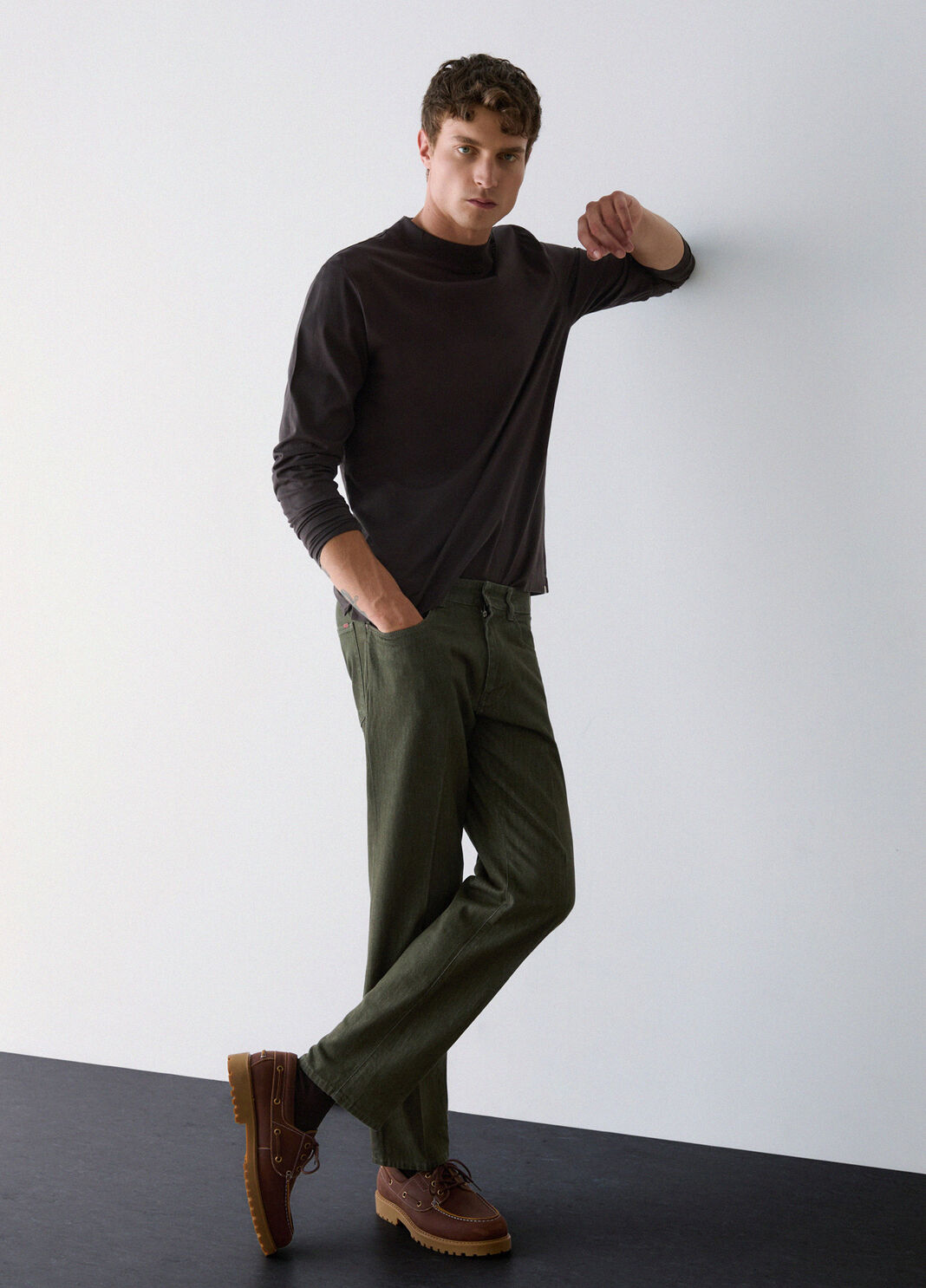 Straight-leg trousers regular fit moss green Liu Jo - large image number 3
