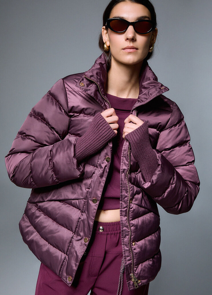 Padded Jacket in Glossy Nylon aubergine Liu Jo - medium
