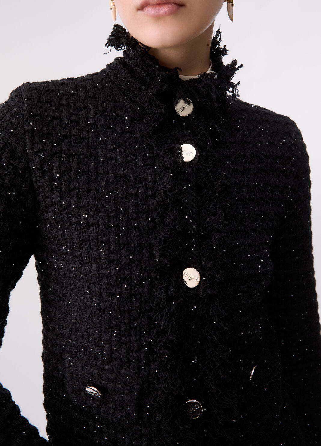 Jacket with Frayed Details black Liu Jo - large image number 4