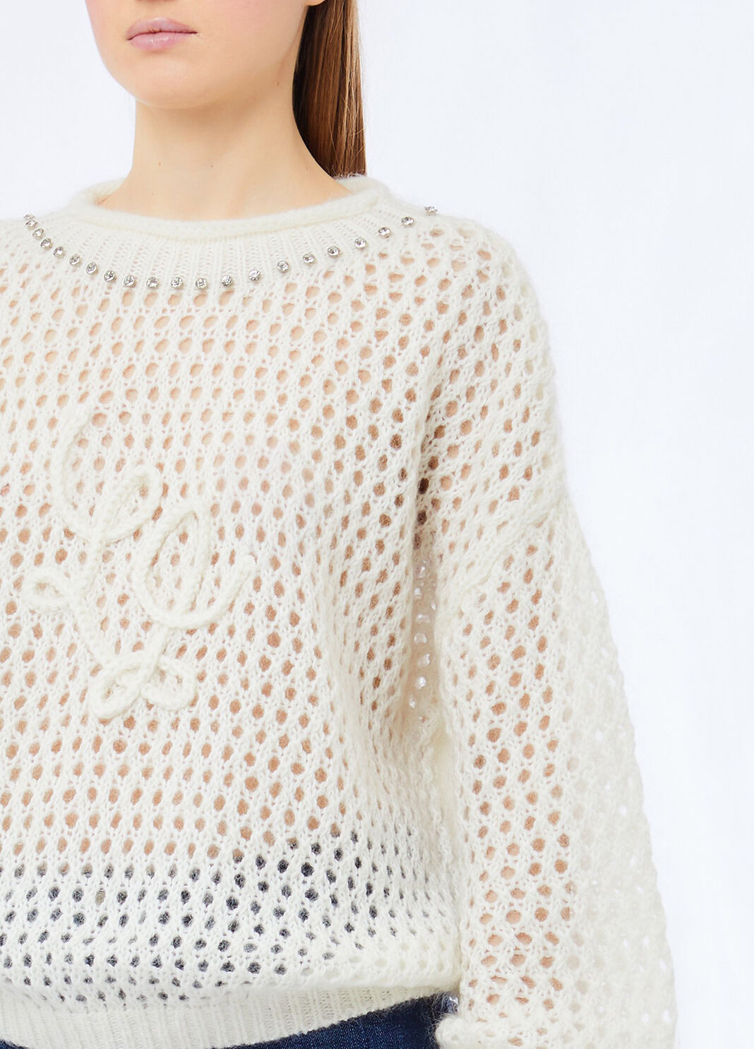 Knit in wool and mohair white wool Liu Jo - large image number 2