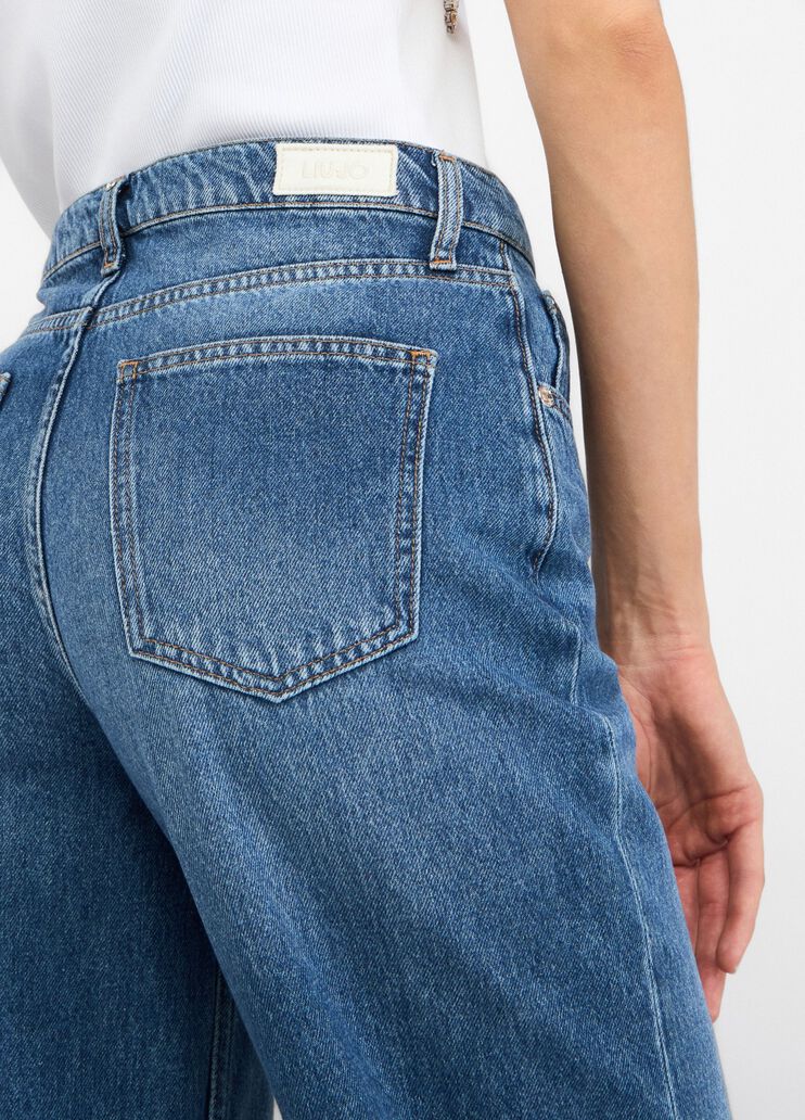 Low-rise wide-leg jeans blue denim Liu Jo - large image number 3 Low-rise wide-leg jeans blue denim Liu Jo - large image number 3