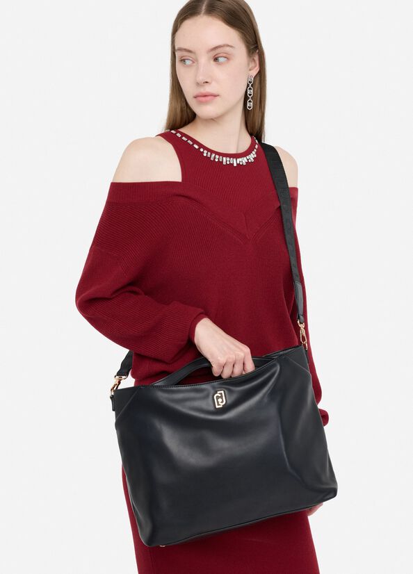 Bolso tote mediano con charm negro Liu Jo - large image number 0