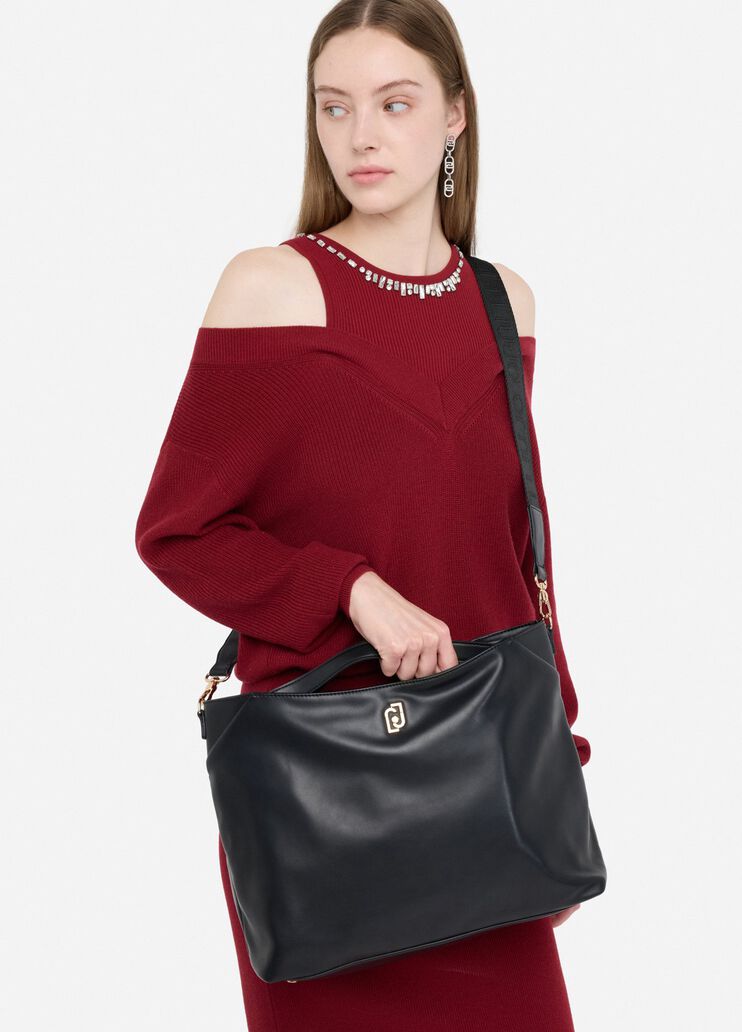 Bolso tote mediano con charm negro Liu Jo - medium Bolso tote mediano con charm negro Liu Jo - medium