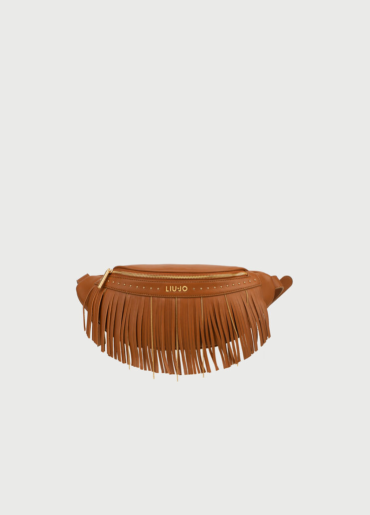 Pouch bag with fringes and studs Brown Liu Jo - large image number 0