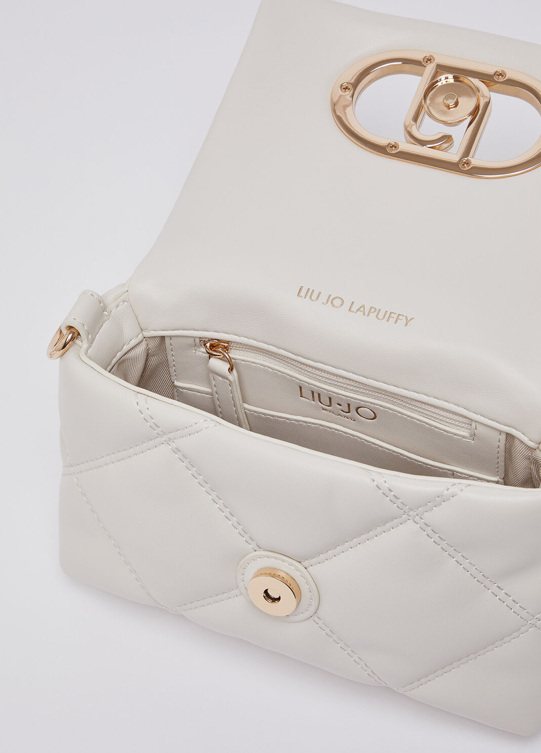 Borsa LaPuffy piccola matelass&eacute; panna Liu Jo - large image number 5