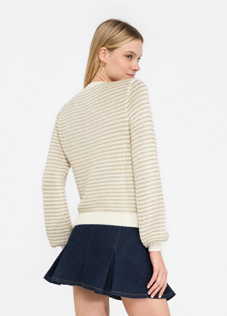 Кардиган в полоску с люрексом® белая шерсть Liu Jo - large image number 1 Кардиган в полоску с люрексом® белая шерсть Liu Jo - large image number 1