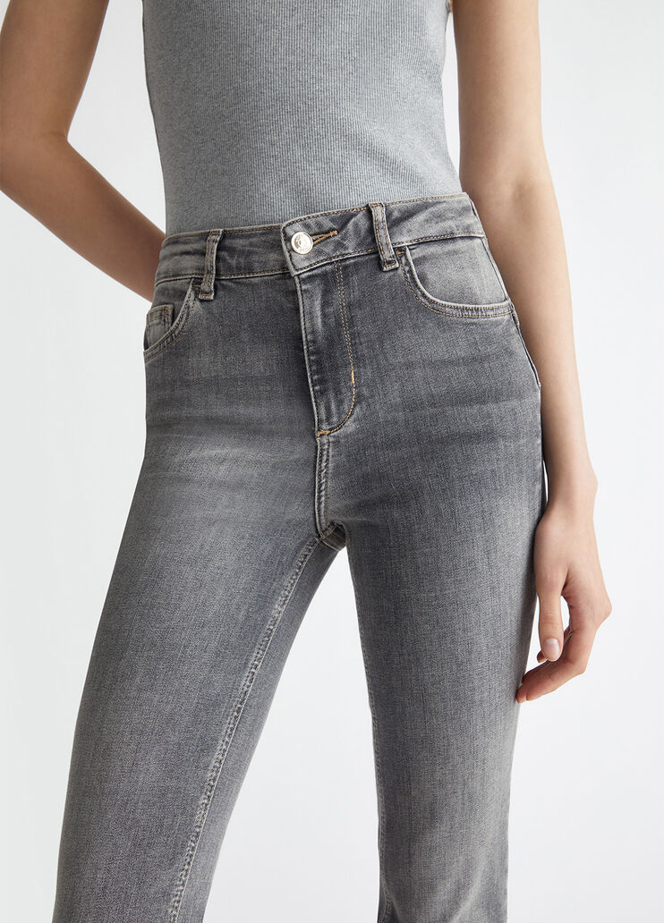 High-rise flared jeans grey denim Liu Jo - large image number 2