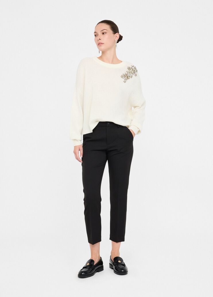100% wool jumper with bejewelled embroidery white with embroidery Liu Jo - large image number 5 100% wool jumper with bejewelled embroidery white with embroidery Liu Jo - large image number 5