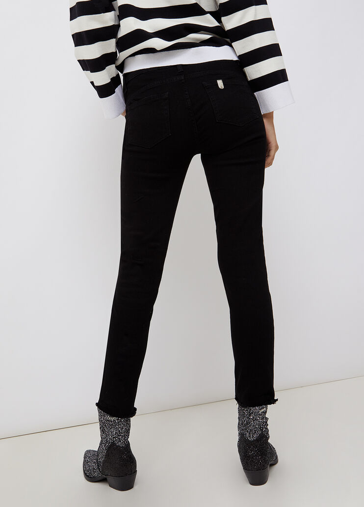 Vaqueros pitillo con bordado decorativo denim negro Liu Jo - large image number 1 Vaqueros pitillo con bordado decorativo denim negro Liu Jo - large image number 1