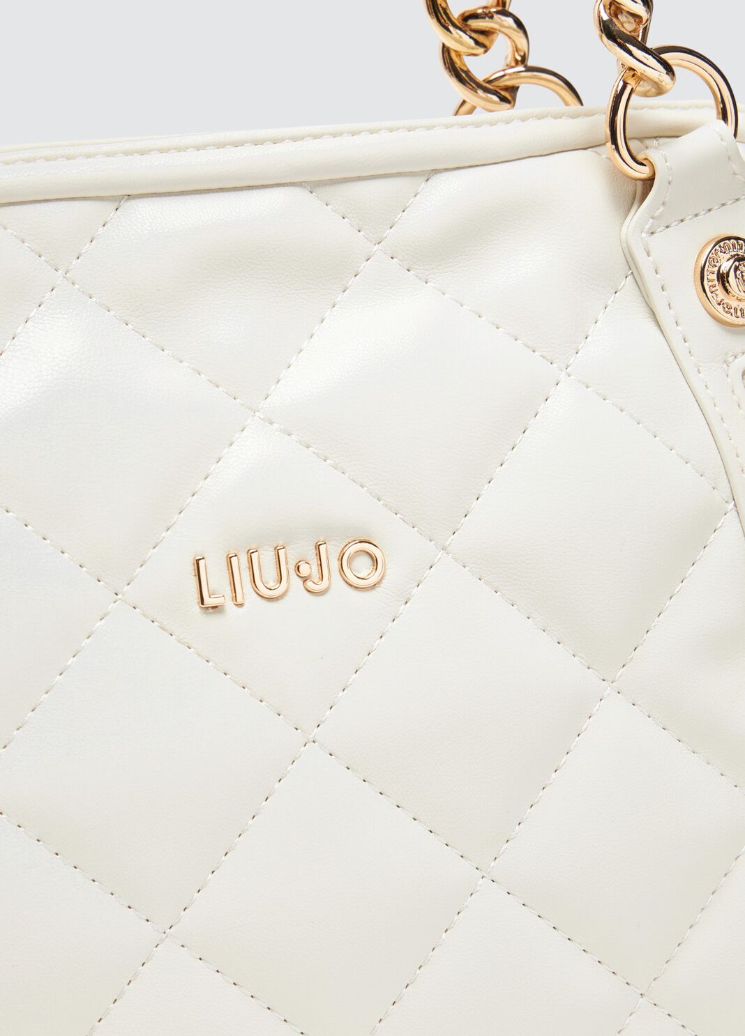 Medium quilted tote bag with charm cream Liu Jo - large image number 9