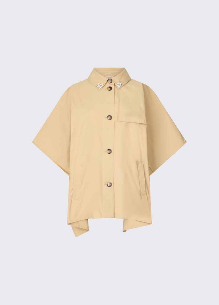Trench-style poncho with bejewelled embellishment sand Liu Jo - medium