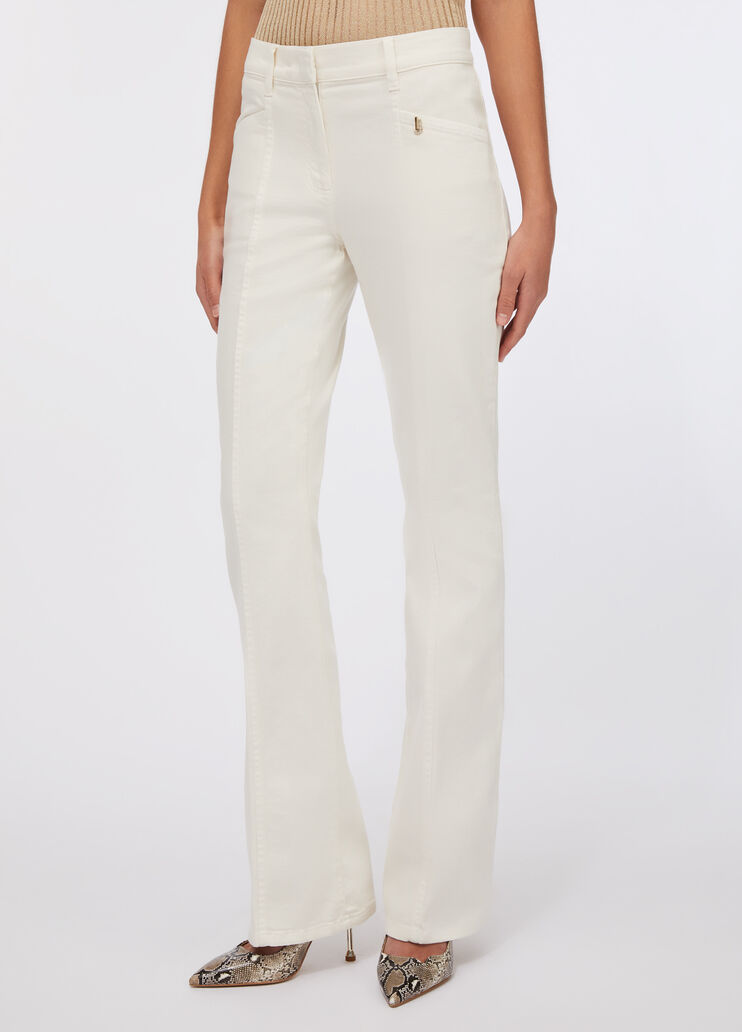Flared cotton bull trousers white Liu Jo - large image number 0