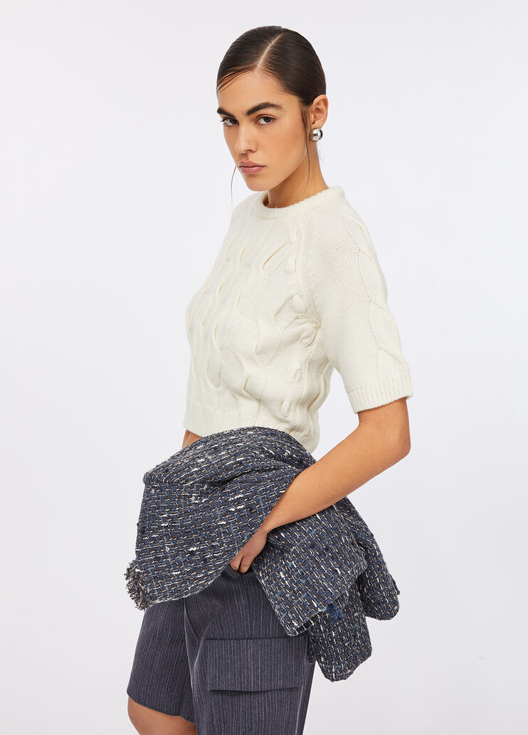 Cable knit wool sweater white Liu Jo - medium