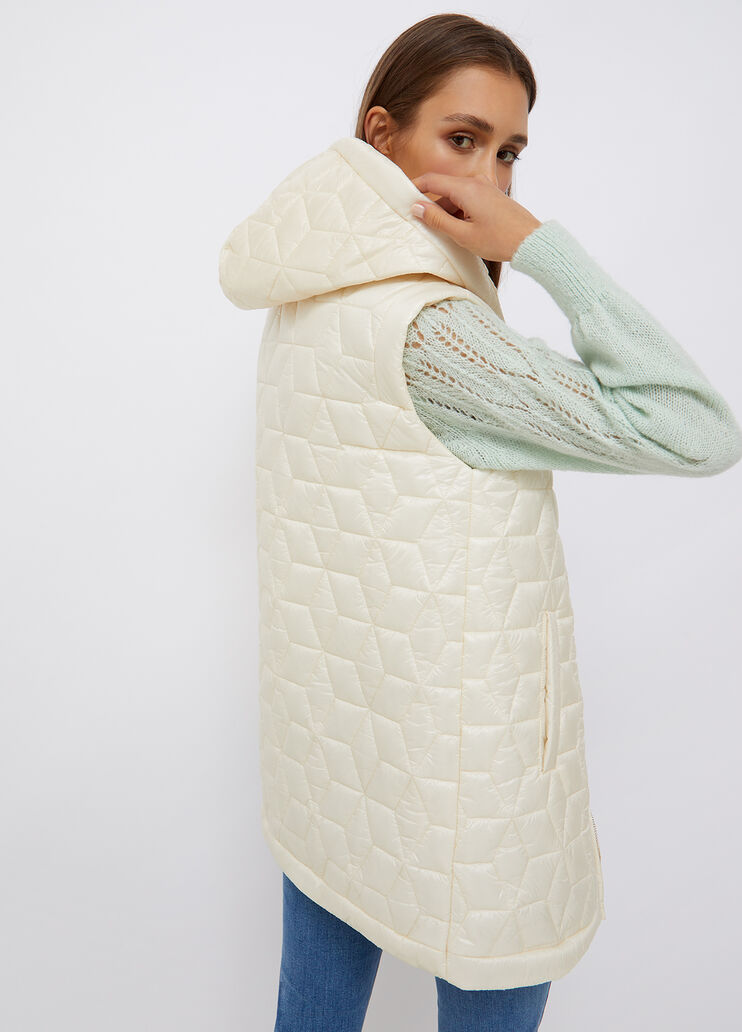 Padded vest with hood white wool Liu Jo - large image number 1 Padded vest with hood white wool Liu Jo - large image number 1