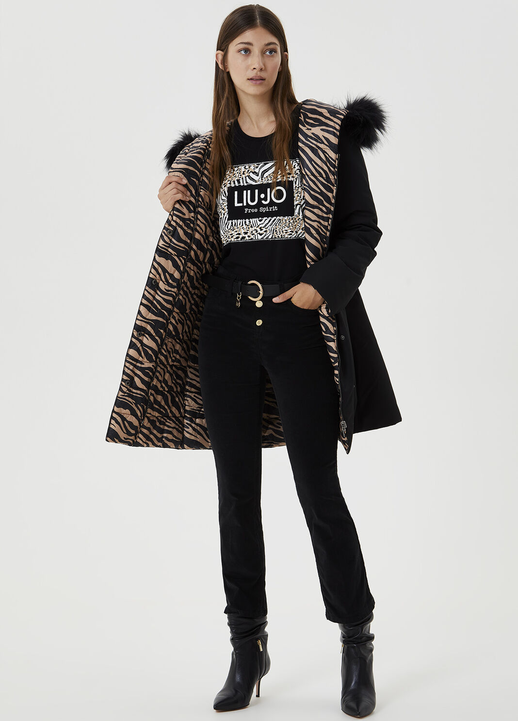 T-shirt with print and appliqu&eacute;s Black Liu Jo - large image number 3