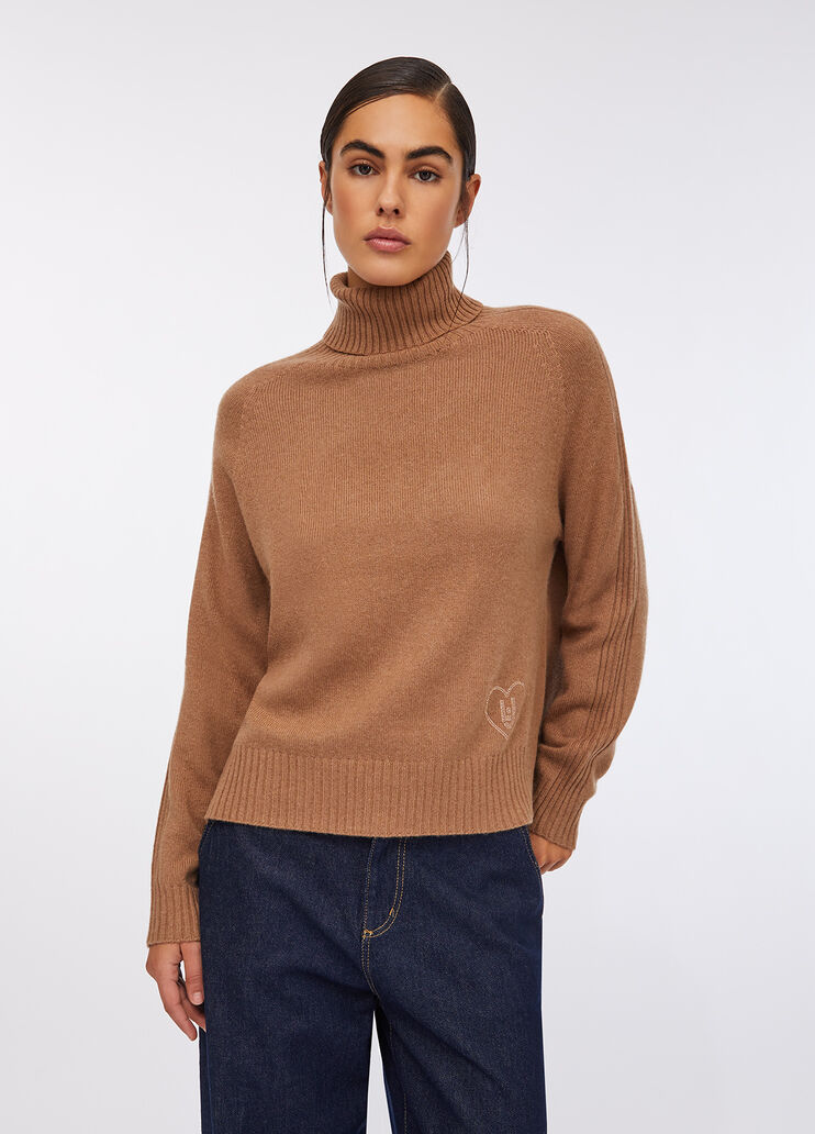 Dolcevita in lana e cashmere beige Liu Jo - large image number 0