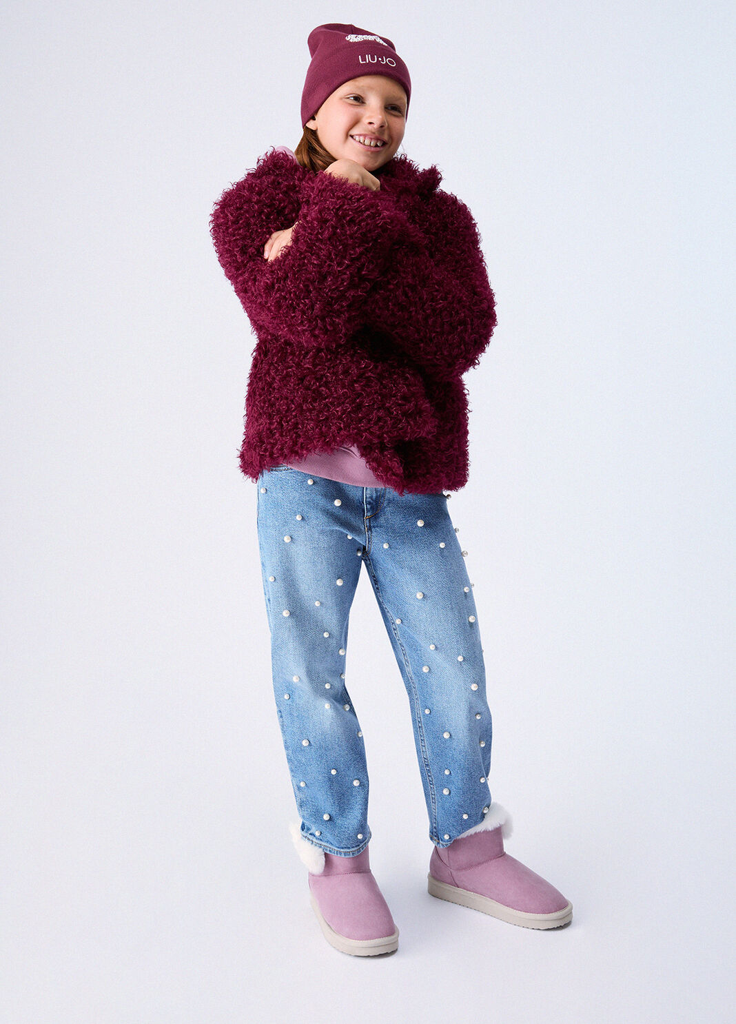 Teddy Coat dark red Liu Jo - large image number 1