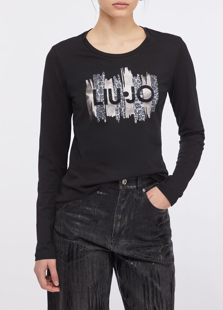 T-shirt a &Auml;rmel lang Schwarz Liu Jo - medium