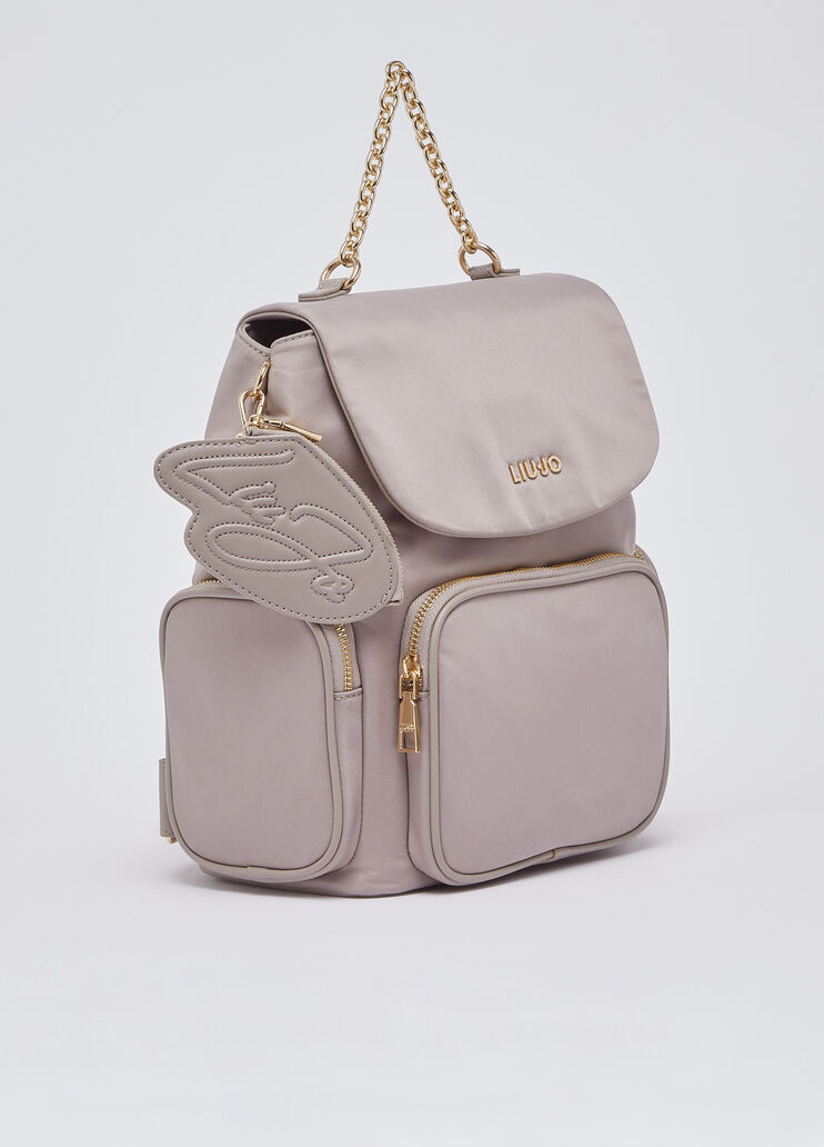 Rucksack aus Nylon mit M&uuml;nzfach Beige Liu Jo - medium