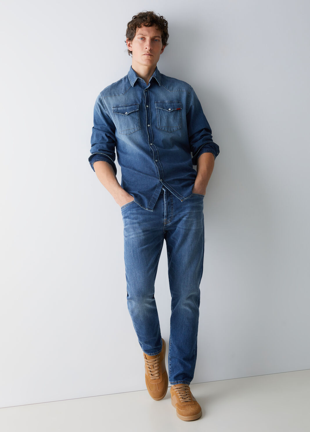 Tapered fit jeans blue denim Liu Jo - large image number 5