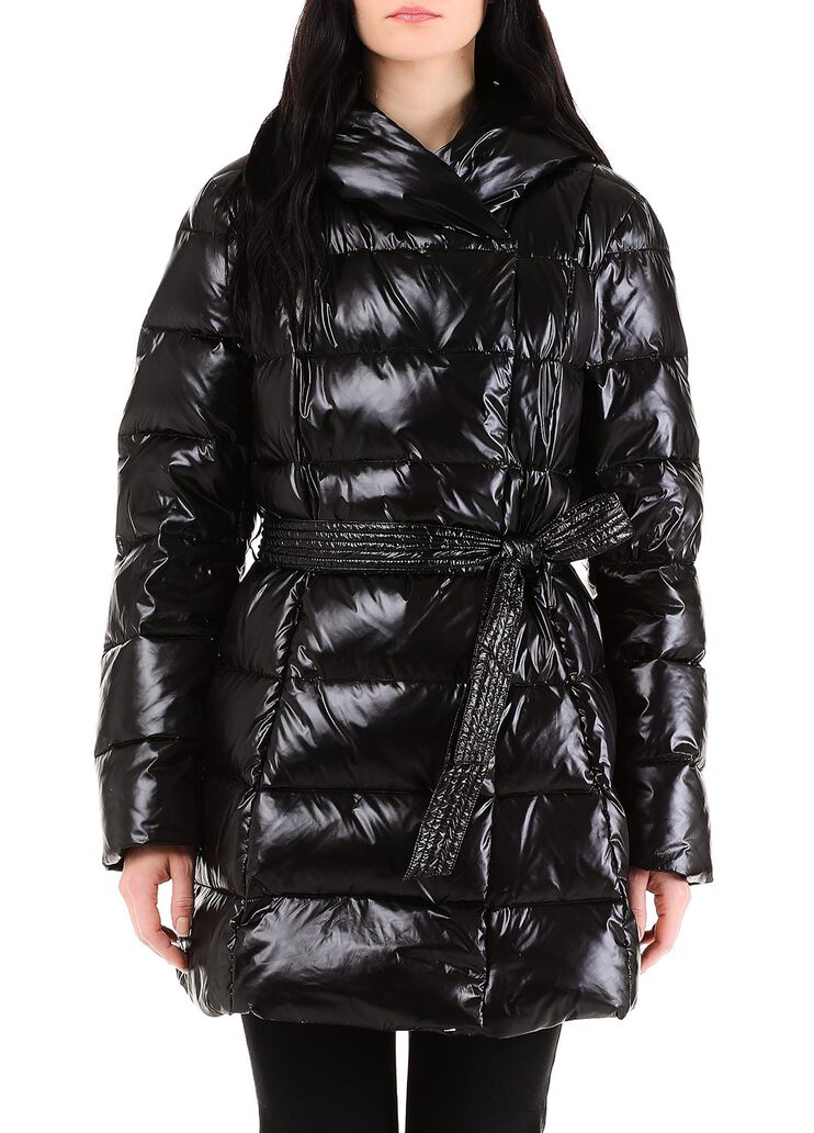Piumino con cappuccio nero/pitone Liu Jo - large image number 0