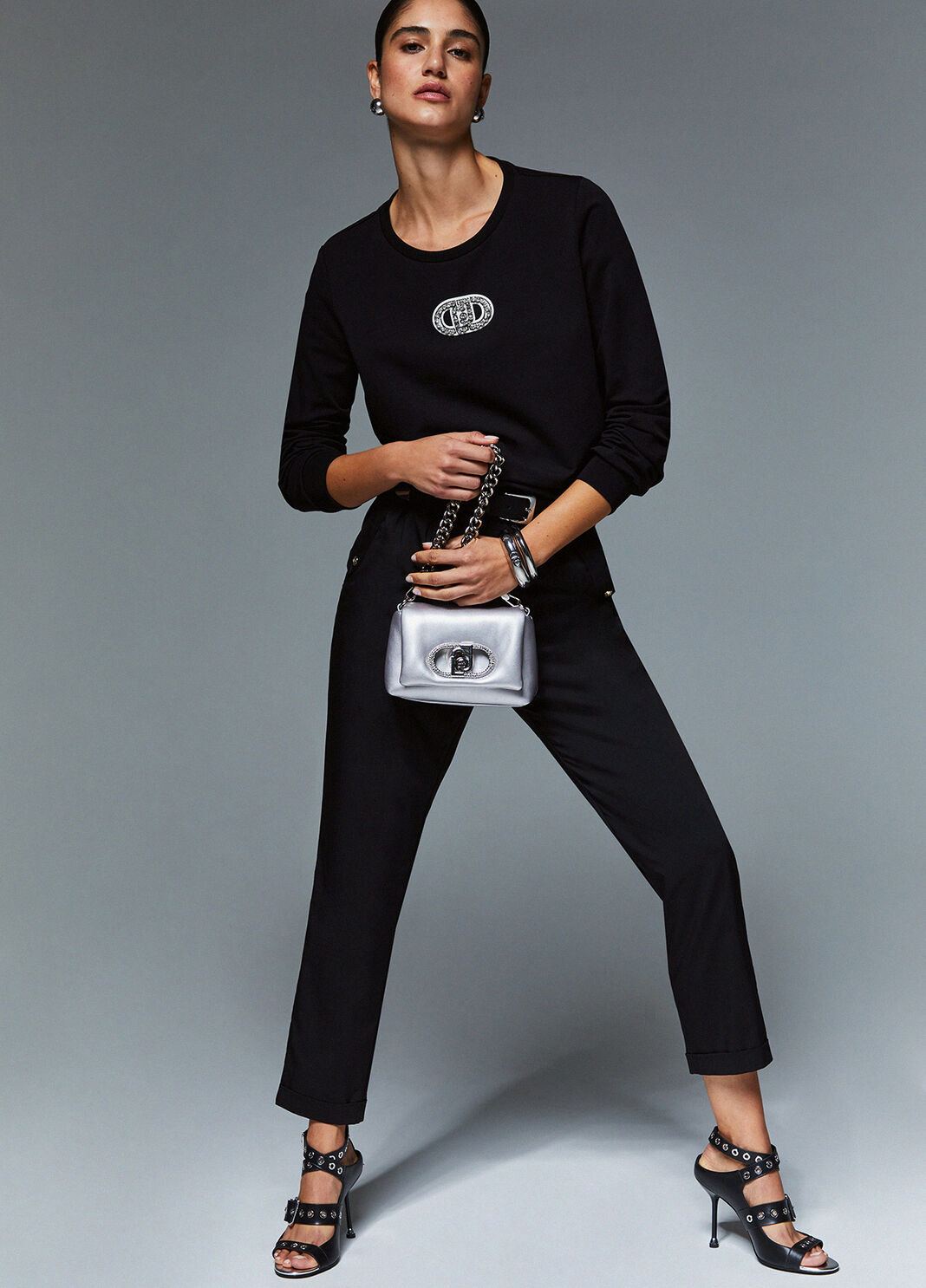 Полуприлегающие брюки с отворотами черный Liu Jo - large image number 2