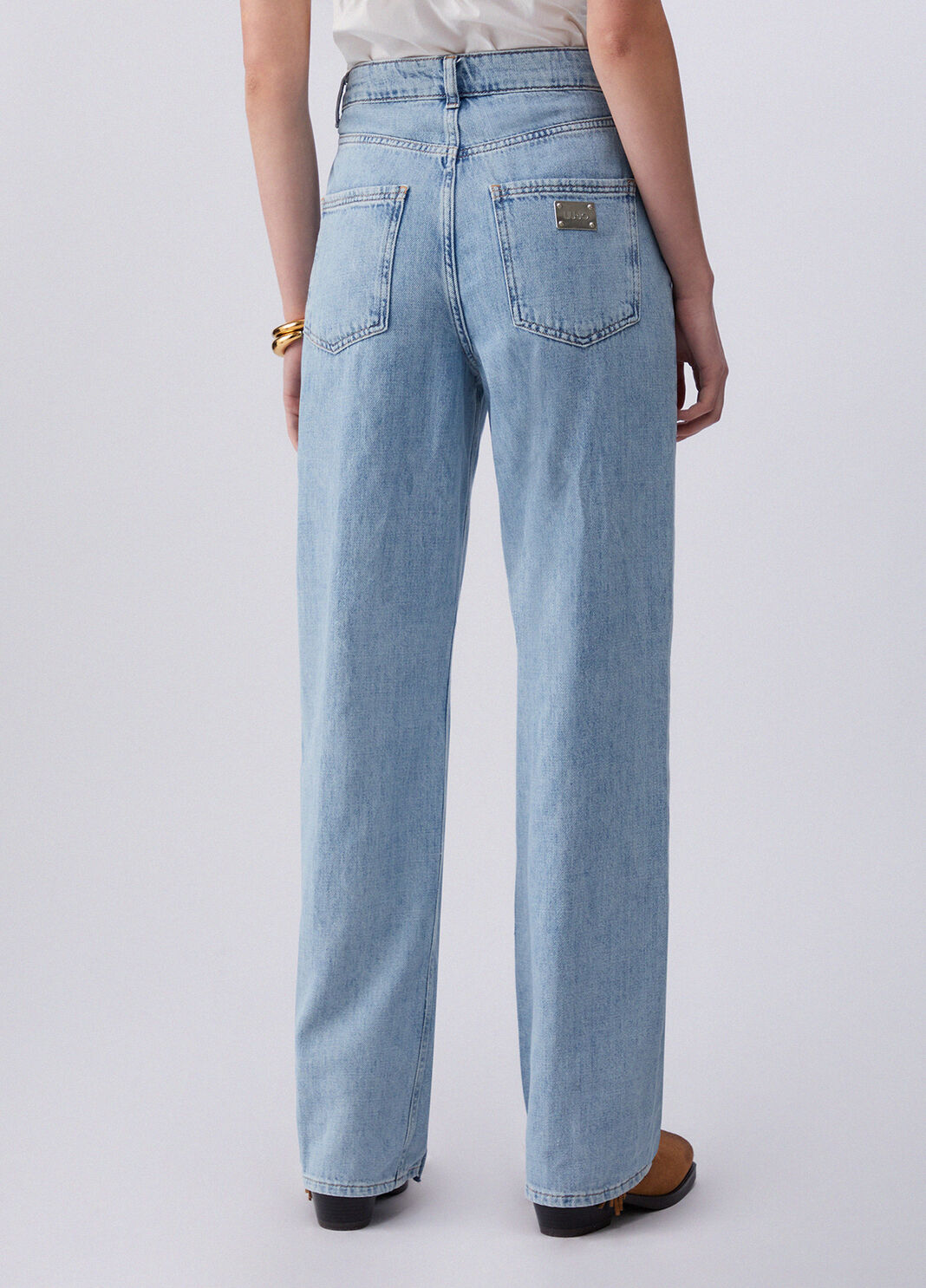Flared jeans with braiding light denim Liu Jo - large image number 1