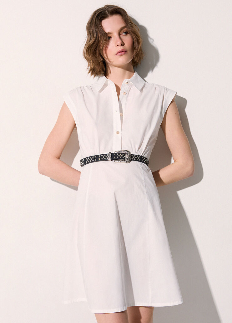 Abito corto in popeline bianco lana Liu Jo - medium