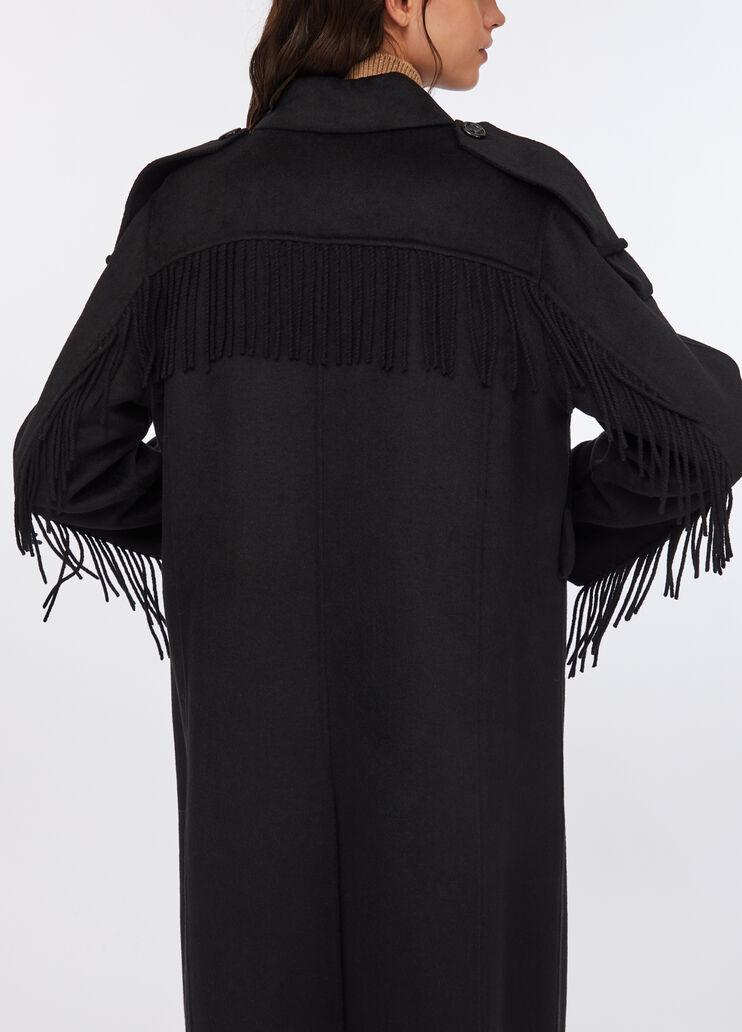 Trenchcoat aus Wolle mit Fransen Schwarz Liu Jo - large image number 3 Trenchcoat aus Wolle mit Fransen Schwarz Liu Jo - large image number 3
