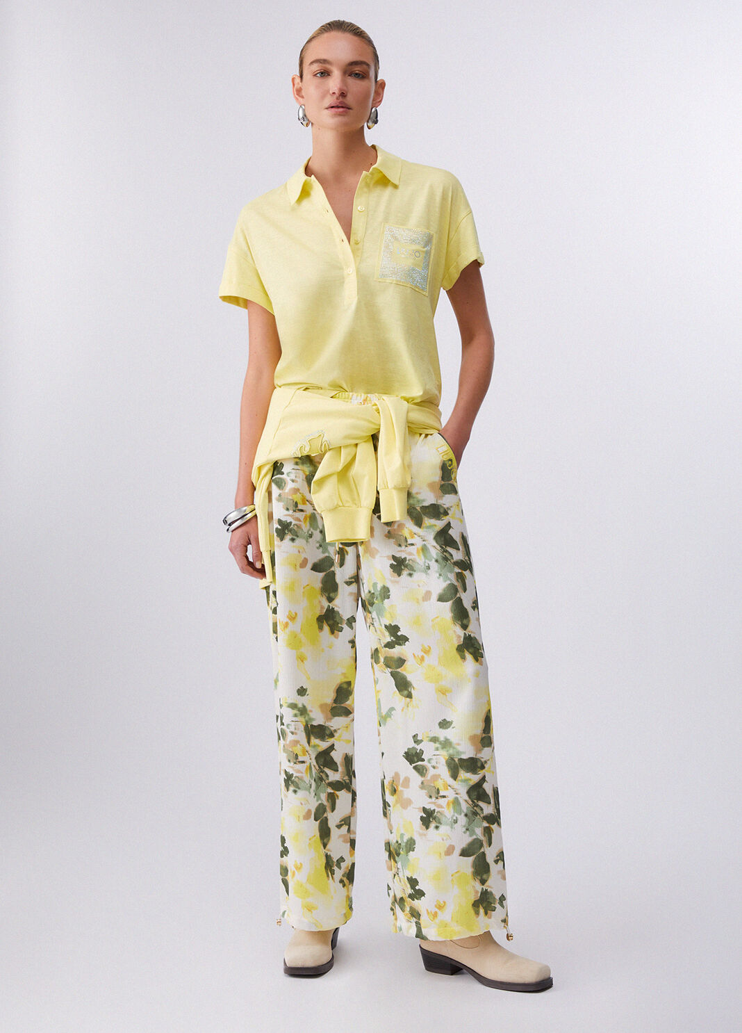 Poloshirt mit Strass Gelb Liu Jo - large image number 5