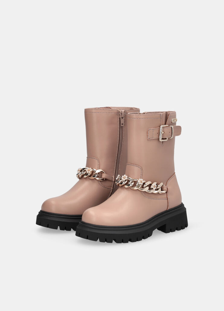 Biker boots with bejewelled chain sand Liu Jo - medium Biker boots with bejewelled chain sand Liu Jo - medium