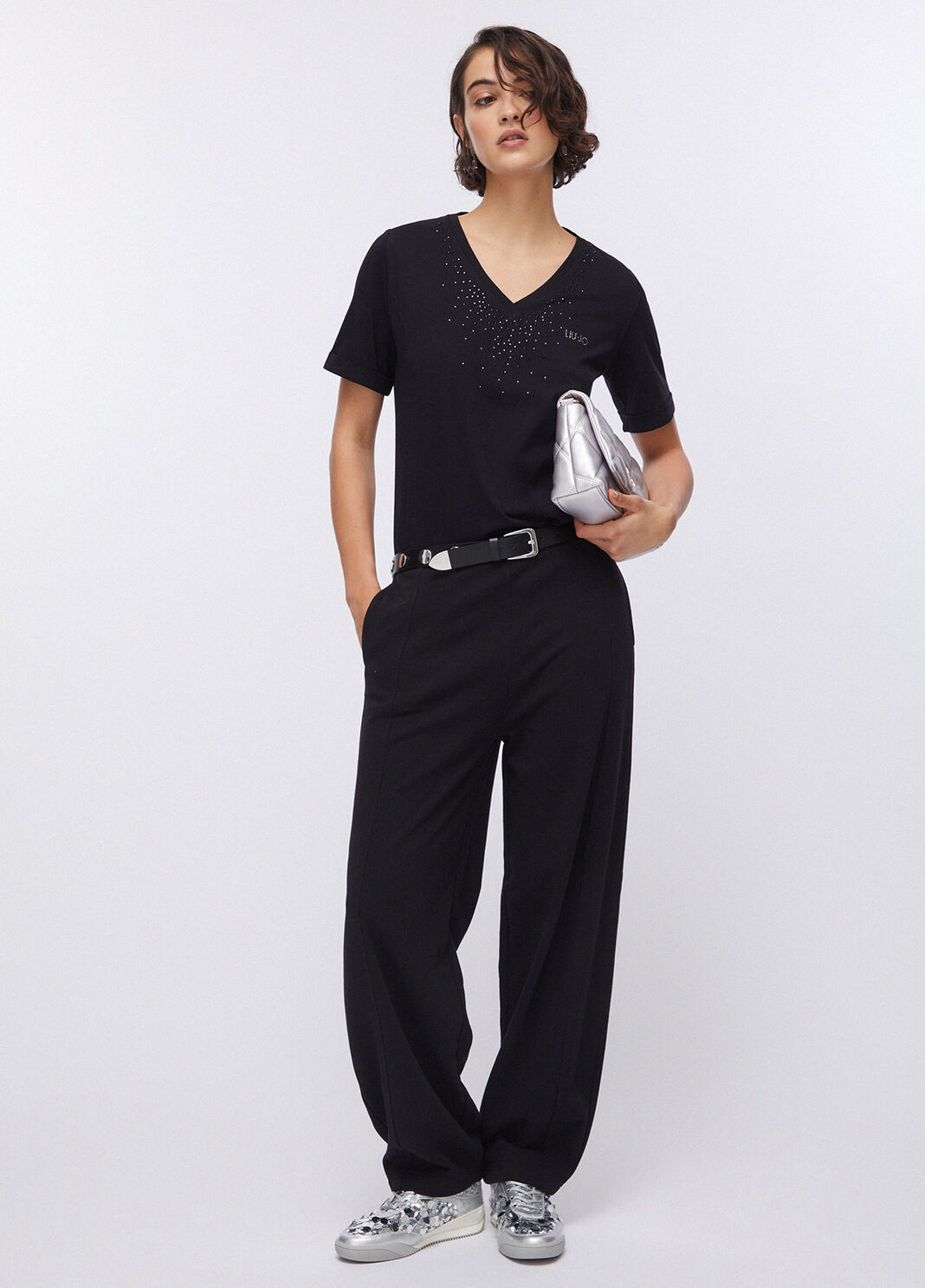 T-Shirt mit Strass Schwarz Liu Jo - large image number 5