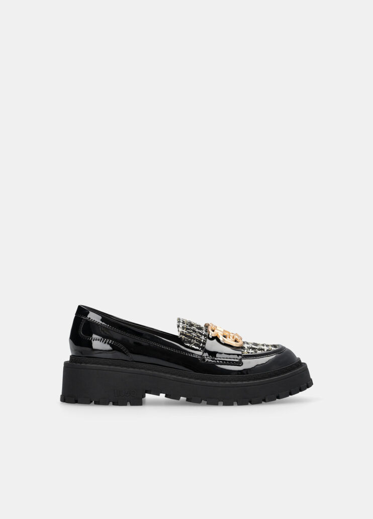 Loafer mit Bouclé-Einsatz Schwarz Liu Jo - medium Loafer mit Bouclé-Einsatz Schwarz Liu Jo - medium