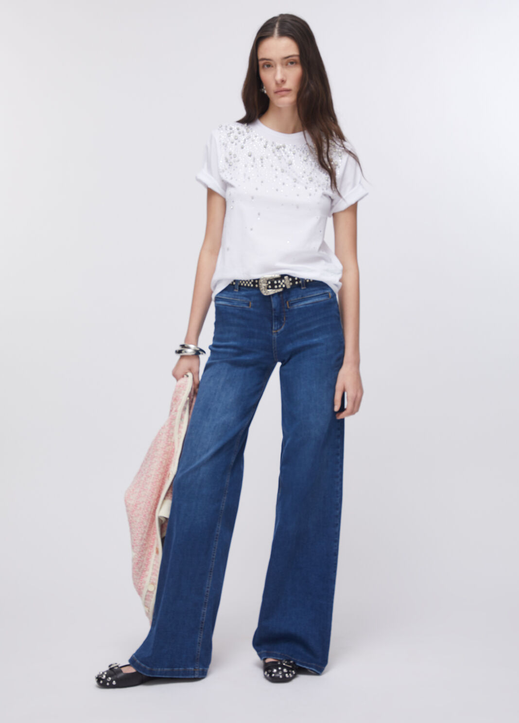 T-shirt with precious stones white Liu Jo - large image number 5