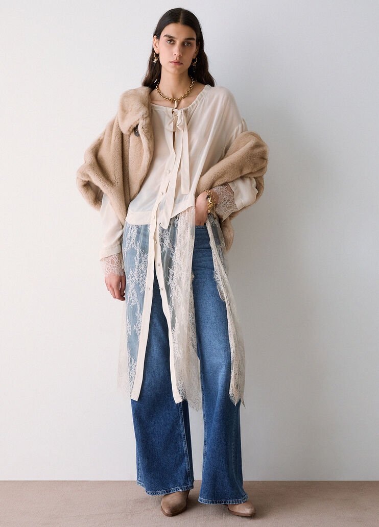 Long Shirt with Lace Details white Liu Jo - medium