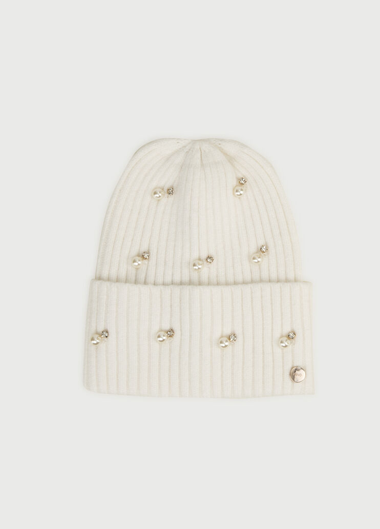 Beanie with pearls Wool White Liu Jo - large image number 0