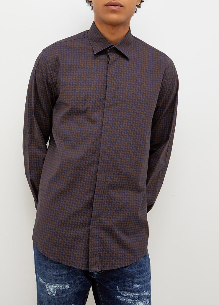 Camicia slim fit blu scuro/marrone Liu Jo - large image number 0 Camicia slim fit blu scuro/marrone Liu Jo - large image number 0