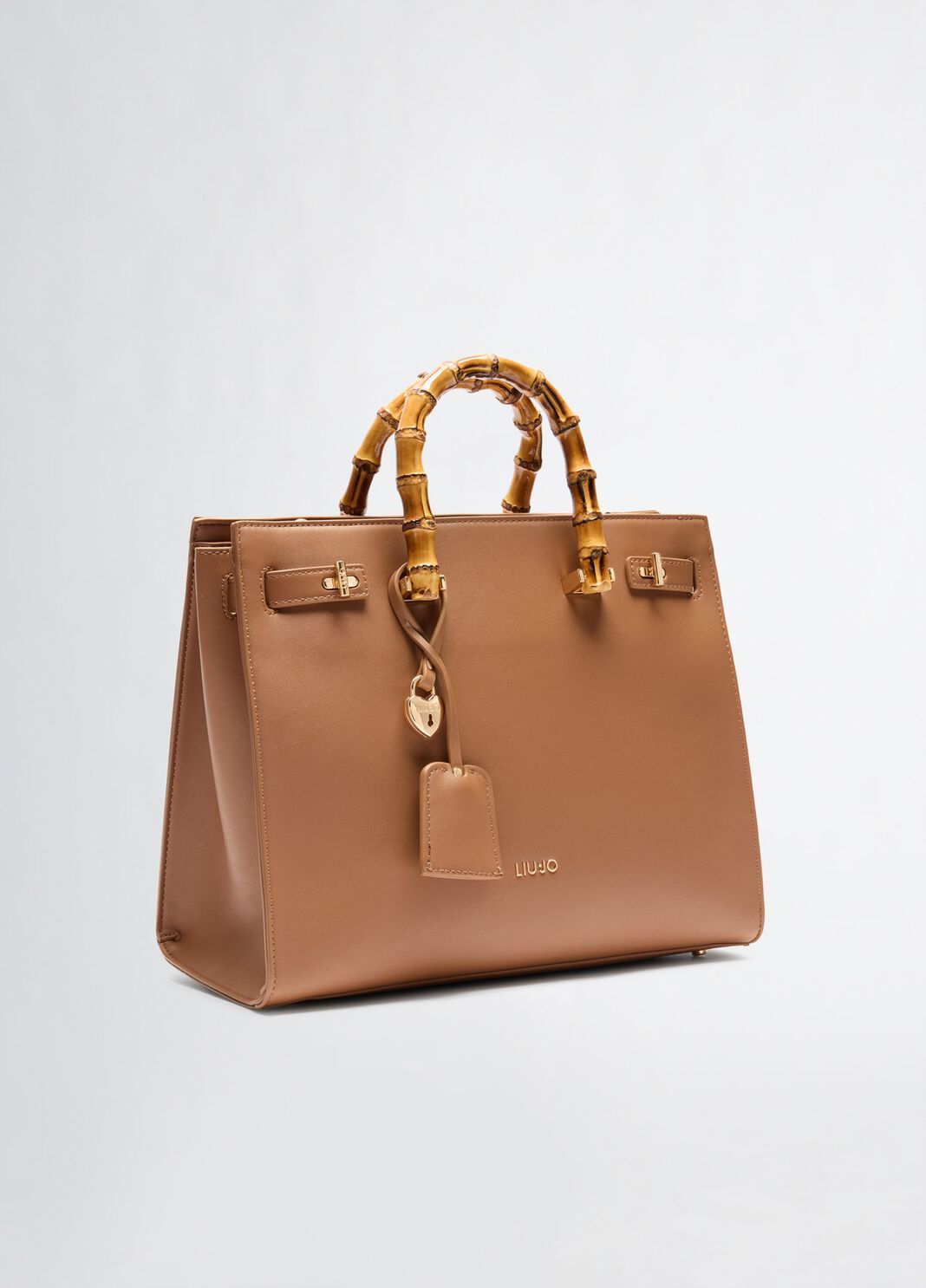 Large bag with bamboo-finish handles brown Liu Jo - large image number 4