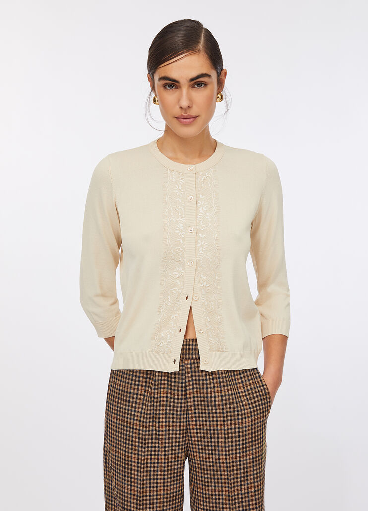 Cardigan with lace detail light beige Liu Jo - medium