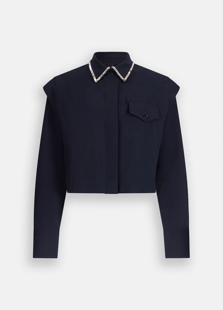 Hemdbluse mit Strass Marineblau Liu Jo - large image number 6