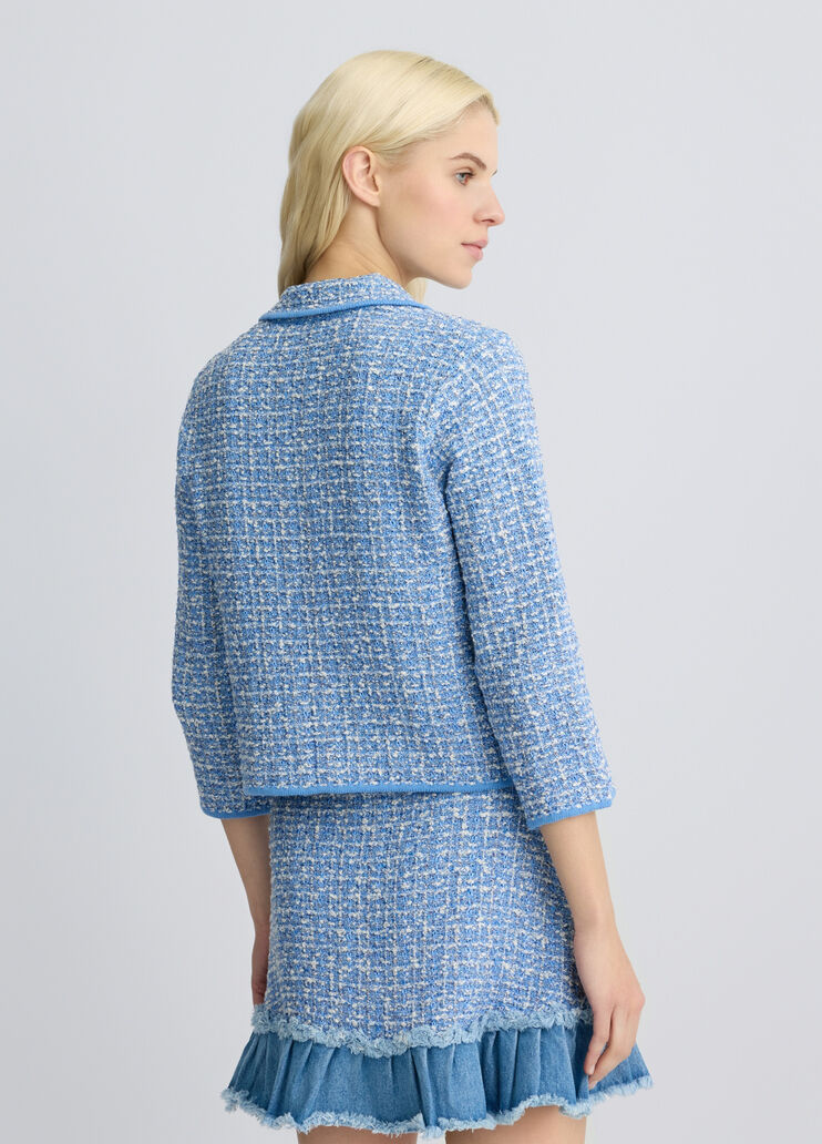 Bouclé jacket bright blue Liu Jo - large image number 1 Bouclé jacket bright blue Liu Jo - large image number 1