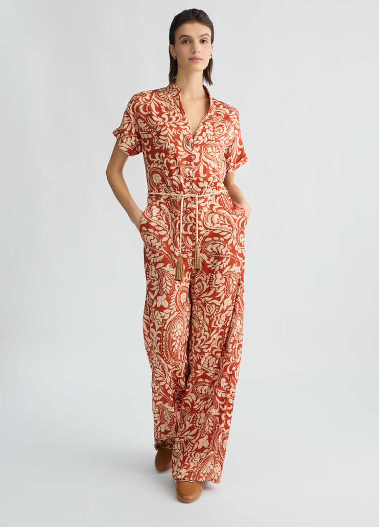 Printed twill jumpsuit terracotta Liu Jo - medium Printed twill jumpsuit terracotta Liu Jo - medium