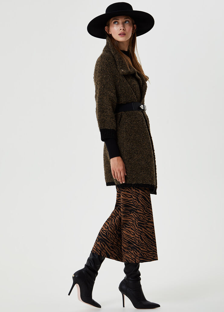 Long bouclé cardigan Brown Liu Jo - large image number 3 Long bouclé cardigan Brown Liu Jo - large image number 3