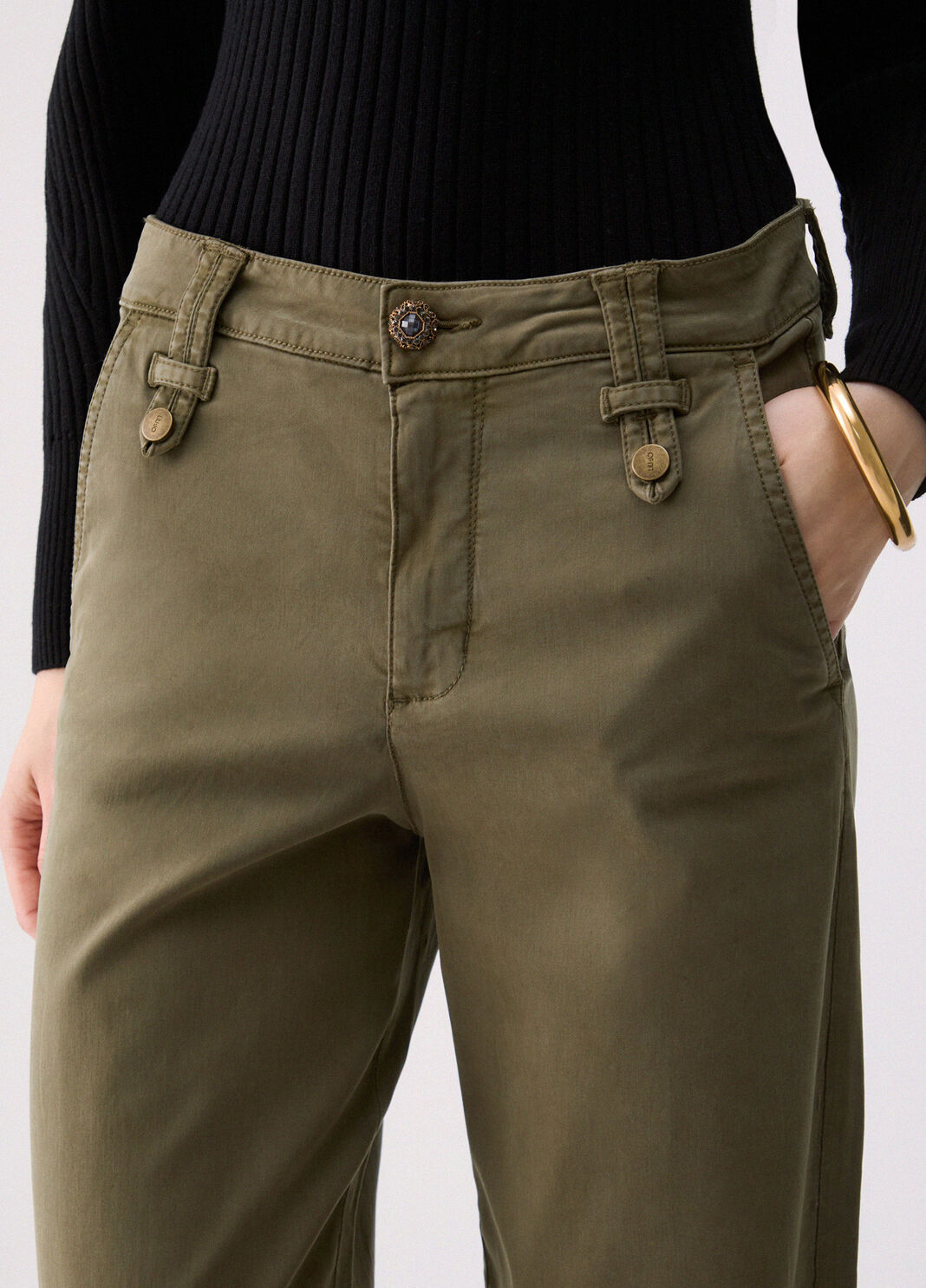 Cropped Flare Trousers green Liu Jo - large image number 4