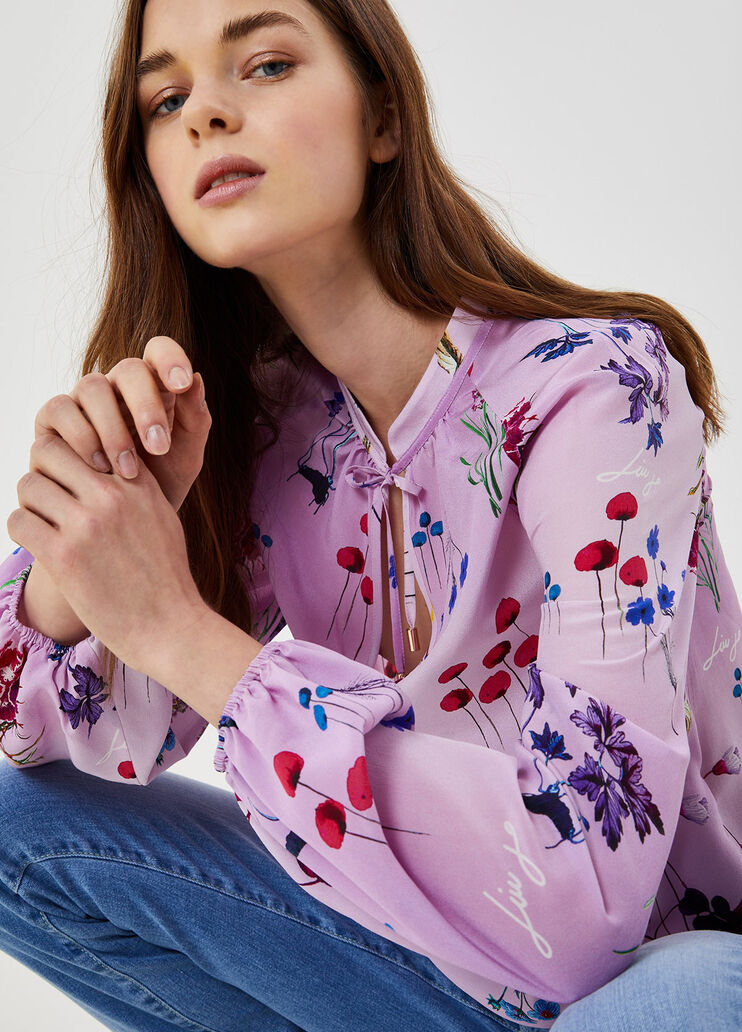Silk blouse Small flowers Liu Jo - large image number 2 Silk blouse Small flowers Liu Jo - large image number 2