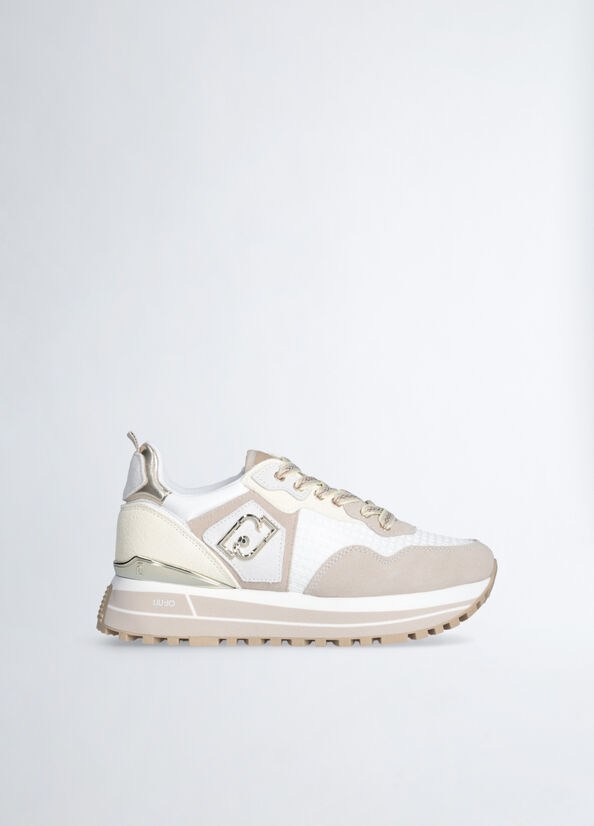  Suede and mesh platform sneakers yellow Liu Jo - large image number 1