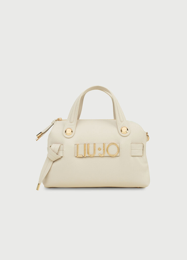 Small boston bag with logo champagne Liu Jo - large image number 0 Small boston bag with logo champagne Liu Jo - large image number 0